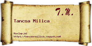 Tancsa Milica névjegykártya